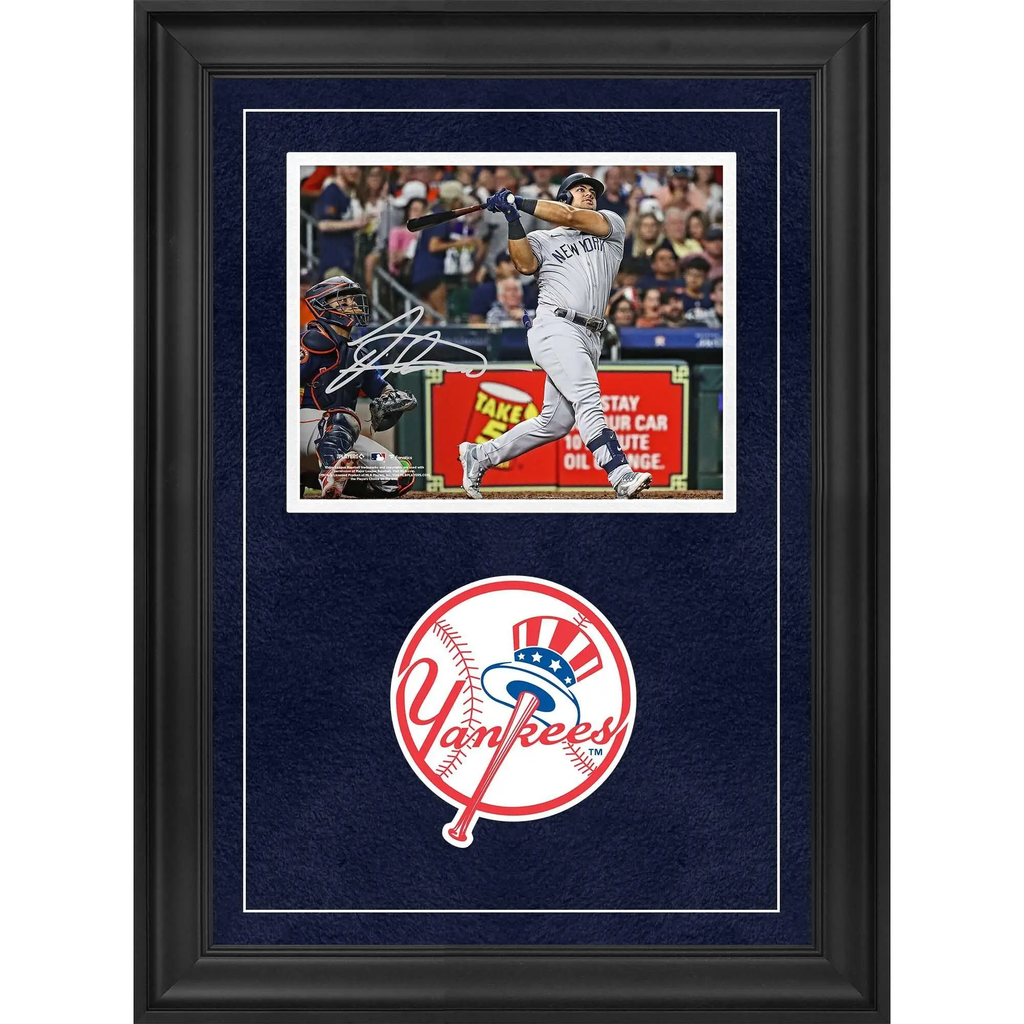Jasson Dominguez New York Yankees Deluxe Framed Autographed 8" x 10" Home Run Photograph - Fanatics Authentic Certified