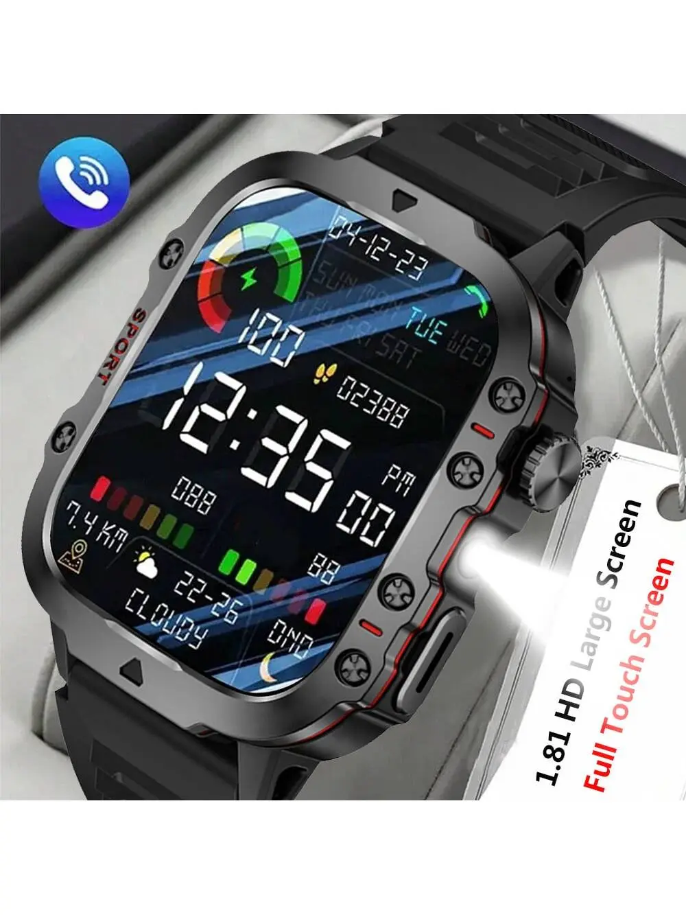 Smartwatch, Wireless Calling/Dialing, Multi-Sport Modes, Unisex, Notifications/Alerts, Sports Watch, Wireless Music, Weather Forecast, For iOS/Android