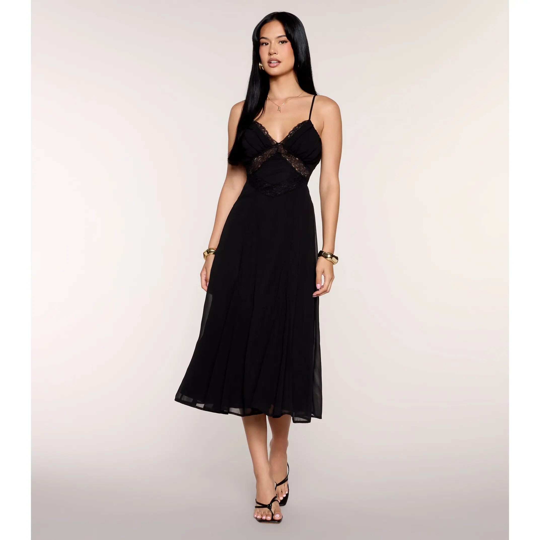 Written In Lace Chiffon Midi Dress