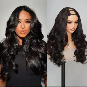 Mscoco Layered Body Wave U Part Human Hair Wig Affordable yaki Straight & Straight & Highlight U Part Human Hair Wigs 2×4 Opening Size Highlight 1B 22 And 1B 2 30 U Part Wig