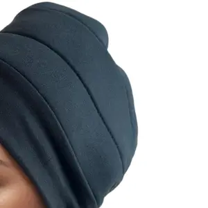Black turban lifter/under-scarf bonnet hat — ethnic African head wrap