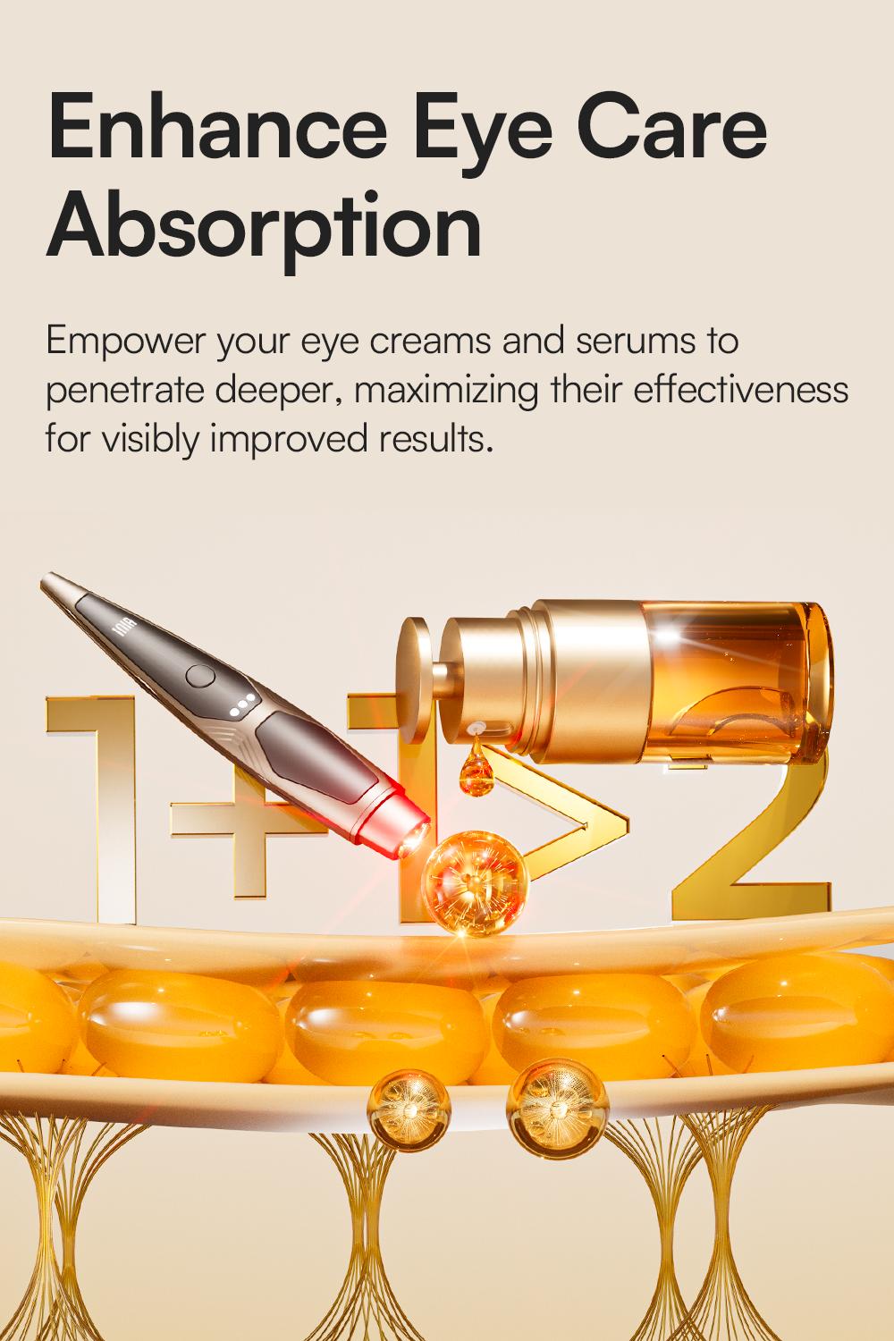 INIA LUMIN 4-in-1 Eye Skincare Wand – 3 Mins a Day for Fewer Lines in 14 Days & Less Puffiness in 21, FDA-Cleared, Spa-Level Results at a Fraction of the Price, Lift & Brighten Eyes in Just Weeks