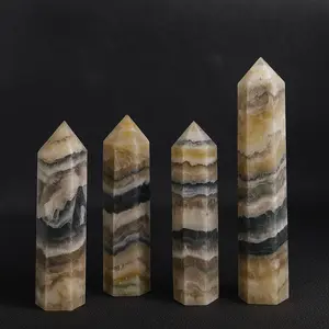 Natural Rainbow Fluorite Crystal Tower – Polished Hexagonal Point for Focus, Clarity & Energy Cleansing