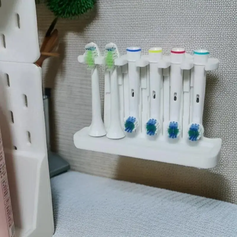 Electric toothbrush Holder head storage, compatible with Applicab Oral-B and Philips Sonic toothbrush heads, no-drill toothbrush holder