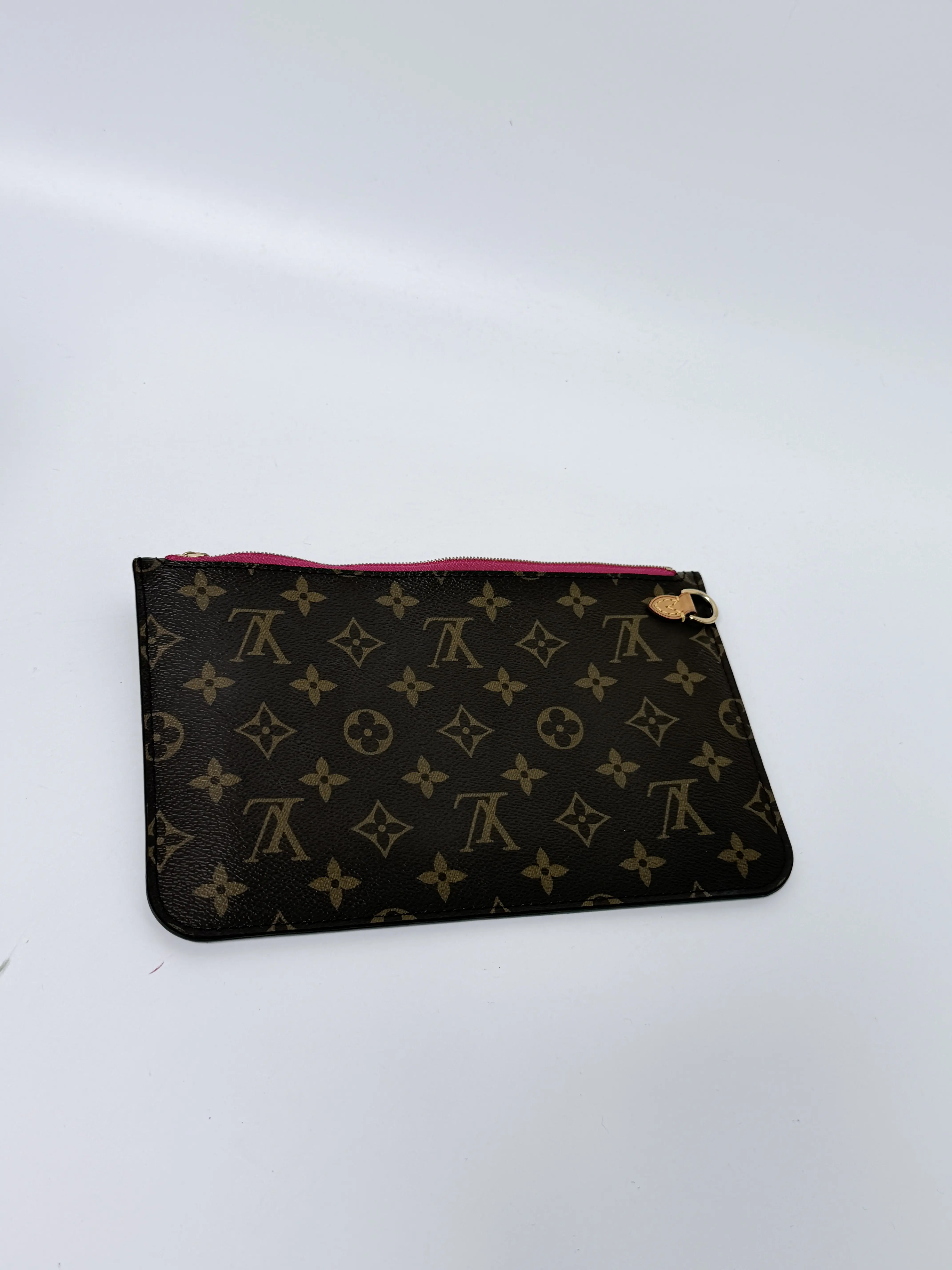 Pre-owned Louis Vuitton Canvas Small Leather Goods Monogram Neverfull MM GM Pochette Pivoine Pink Interior JD117LV