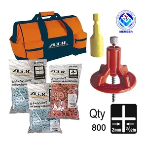 ATR Tile Spacers & Leveling System PRO 800-Piece Grid Layout Kit, Covers 570 Sq. Ft, Includes 500 Cross Spacers, 100 Edge Spacers, and 10mm Socket