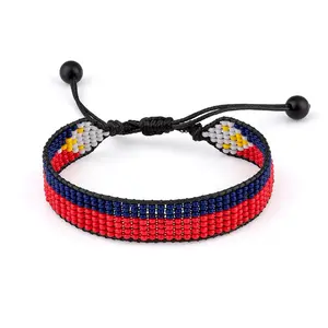 Philippines Flag Bracelet: Adjustable, Boho Style Rope Bracelet for Women & Men