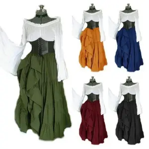 2025NewLongSleeveDressLooseFitSlimmingWomen'sRenaissancePeriodMedievalCostume2025