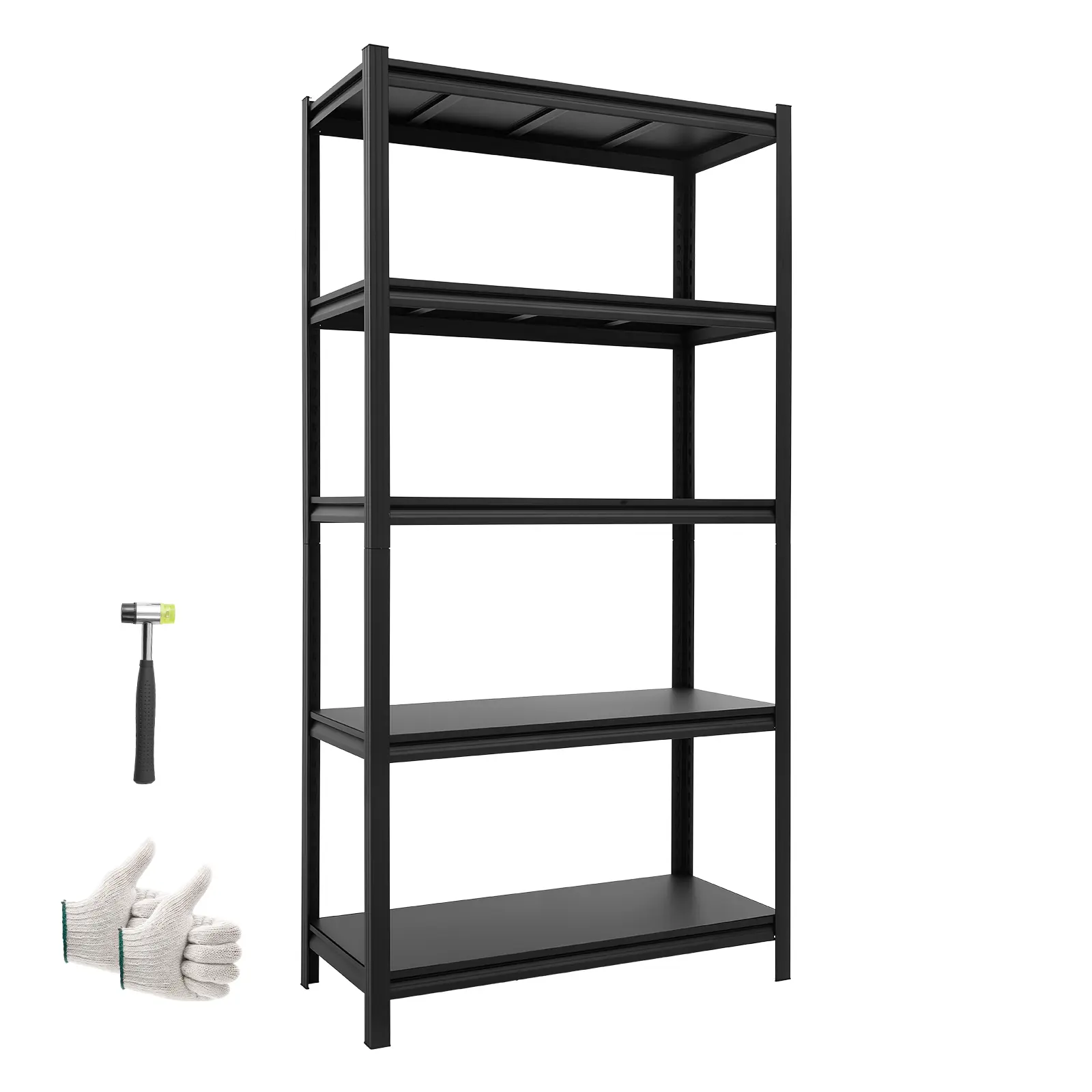 【summerfinds】VEVOR Heavy-Duty Metal Adjustable Shelves, 5-Tier Expandable Shelving & Storage Organizer, 3000 lbs Capacity Utility Rack, 36.42" W x 16.42" D x 71.38" H, for Garage, Warehouse, Adjustable Shelves Shelving & Storage