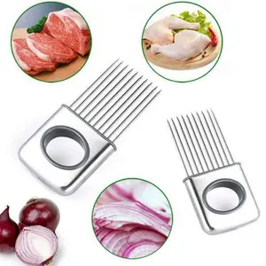 Yokoma Stainless steel onion slices tomato Fruit and vegetable slice auxiliary tool tender meat kitchen small tool manual meat tenderizer