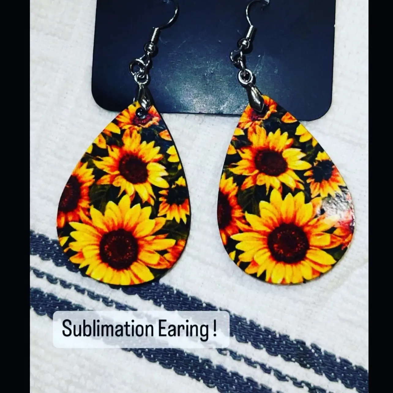 Sublimation sunflower earrings Female
