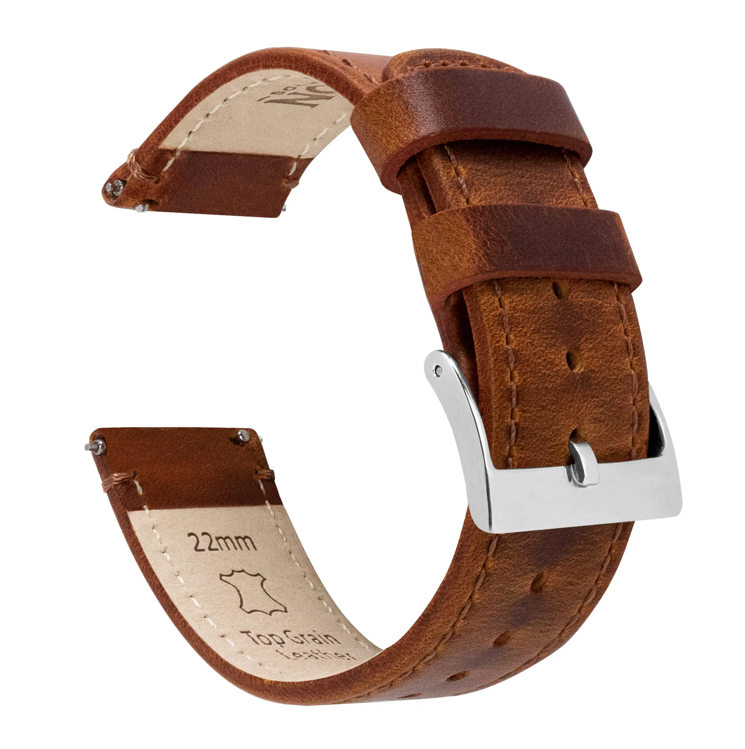 Coros Weathered Brown Leather Watch Band