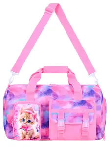 Girls/baby Ballet Bag, Travel Sports Backpack with Shoe Compartment, Teen Weekend Trip Bag, Pajama Party Handbag (cat Design)