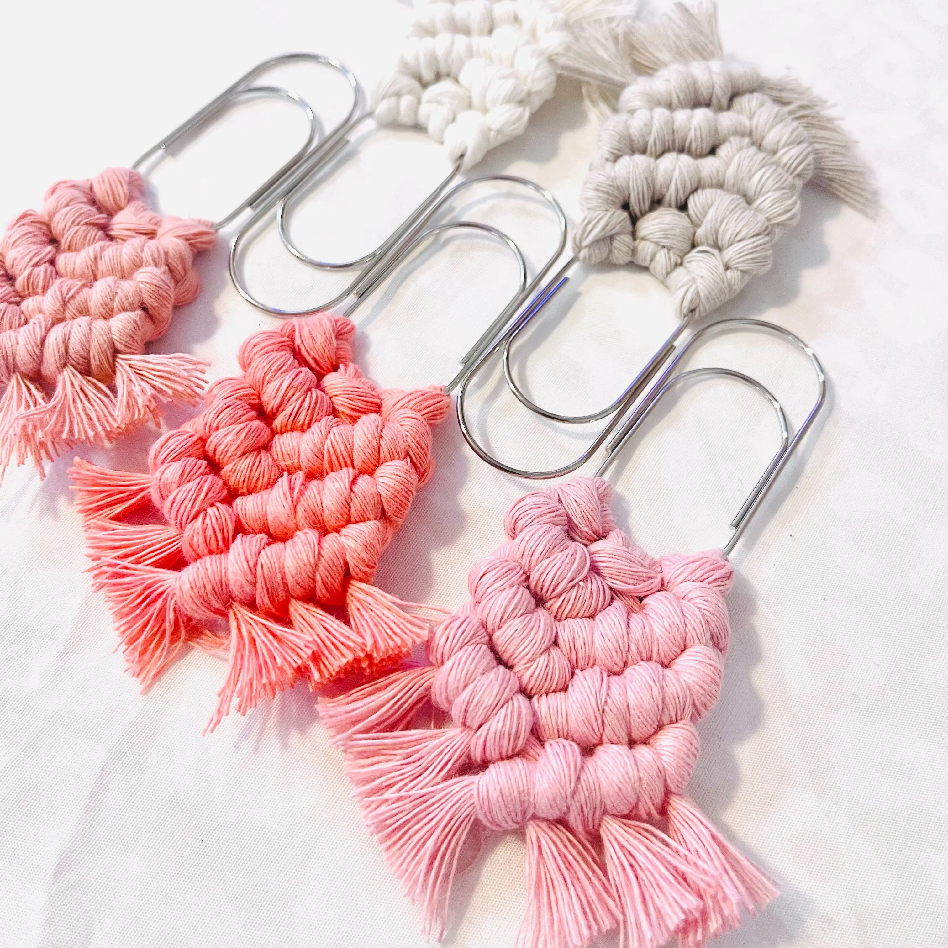 Macrame Bookmark | Macrame Paperclip | Boho Chic Macrame Bookmark | 2 pack handmade bookmark Office Supplies