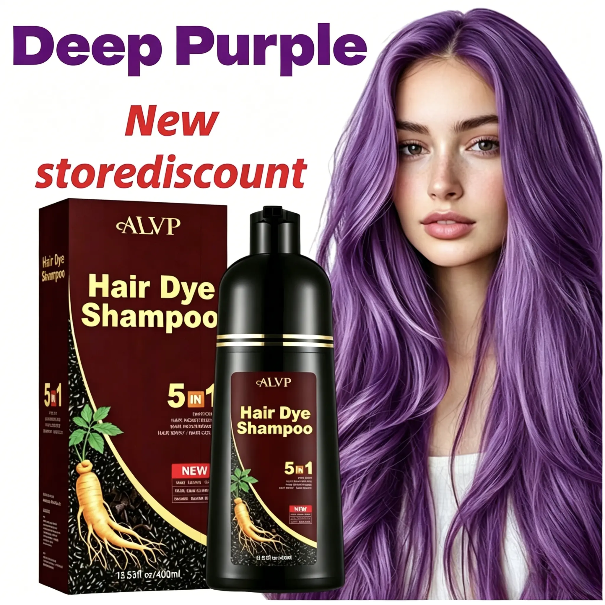 5-in-1 Herbal Hair Dye Shampoo for Gray Coverage - No Bleach Formula, Long-Lasting Chestnut Brown Color, Scalp-Nourishing Hair Care for Men & Women, Dyeing Hair