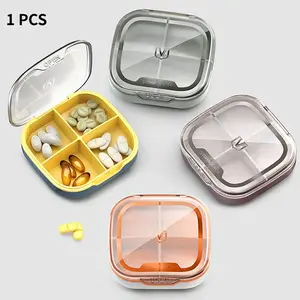 4&6 Grid Clear Portable Pill Case, Airtight Seal Medicine Organizer, Travel Friendly Daily Pill Box for Vitamins Supplements Medication