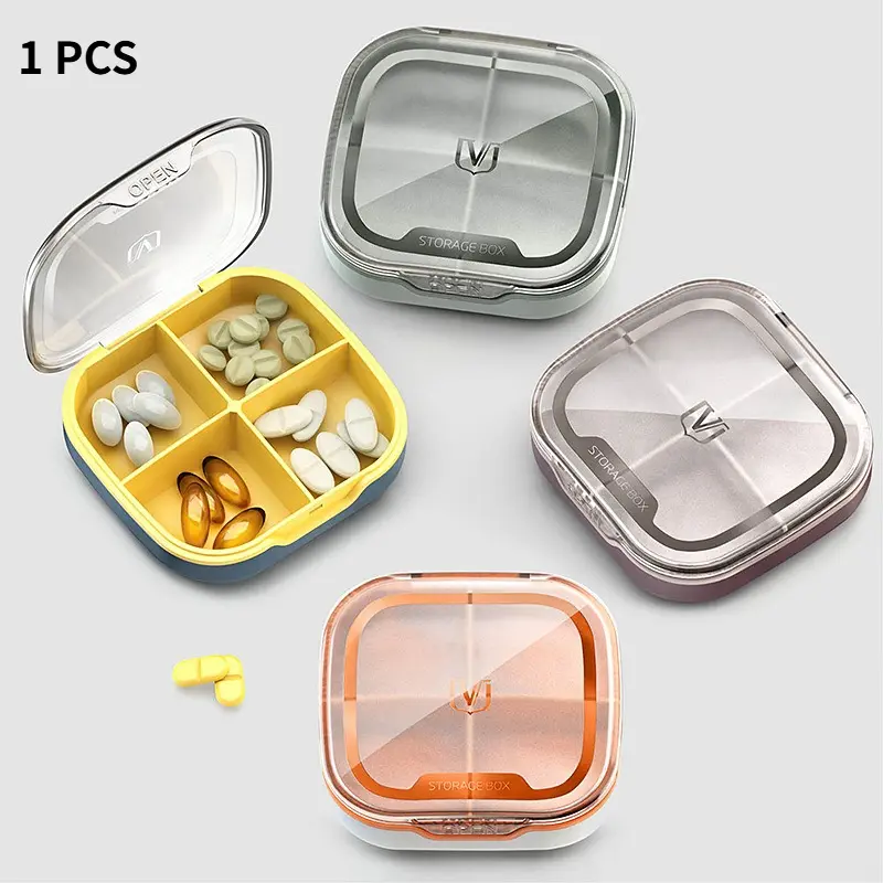 4-6 Grid Clear Airtight Pill Organizer, Portable Pack, Travel-Friendly Daily Storage for Vitamins, Supplements, Medication outdoorfun