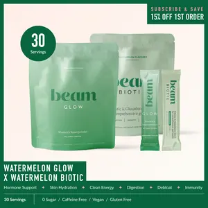 Beam Glow + Biotic Duo — 30 Single-Serve Sticks for Hormone Balance & Gut Health (Strawberry Kiwi + Mixed Berry) DealsForYouDays