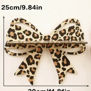 Leopard Print Bow Wall Shelf, Wooden Crystal Display Stand, Decorative Hanging Jewelry Rack for Bedroom Living Room Vanity, Wall Mounted Organizer, Decoration Items