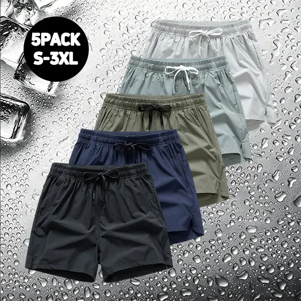 Men's 5-Pack 6" Quick-Dry Gym Shorts with Zipper Pockets, Breathable Athletic Shorts for Running & Workouts