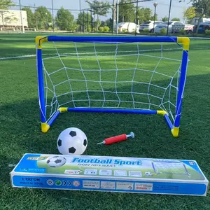 Soccer Hoop   Portable Indoor/Outdoor Toy Football Goal Set44x25cm - Micro Soccer Net Pump&Ball Lightweight Kids Training Park Beach Games