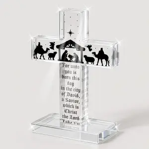 Nativity  Decor,Easter Christian - Luke 2:11  Verse   with Stand,Religious Easter  for Christians Women Men,Inspirational  Decor for Prayer Room Desk Baptism