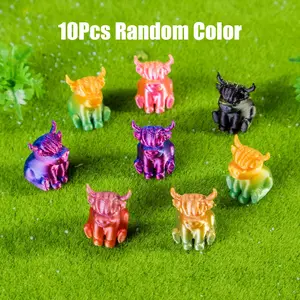 10pcs 3D Printed Yak Decorations, Random Colors, Home Décor, Party Centerpieces, Holiday Gifts, Desktop Ornaments, Perfect Birthday Gift