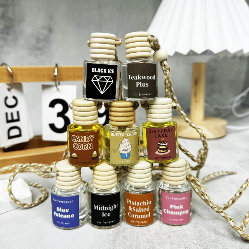 Car Air Fresheners Hanging Scent Oil Diffuser,8ML Nature Frangrance Friut Juciy Perfume Last Long Time For Car & Live Gifts Springtok Black ICE