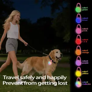 Pet LED Light Pendant |   USB Rechargeable Waterproof Glowing Dog Tag for Night Walking Anti-Lost Safety Warning Light Clip-On Pet Collar Charm Accessories for Small Medium Large Dogs Cats Puppy Kitten Outdoor Nighttime Visibility Flashing Strobe Light Up