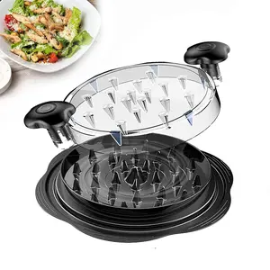 Twist Spin Max Storage Chicken Breast Shredding Unit, Observable See-Thru Meat Shredding Machine, Solid Long Lasting Anti-Slip Foot Bands, Contoured Polished Minimalist Comfort Hand Grip, Non Toxic BPA-Free for Chicken Lamb Beef Prep