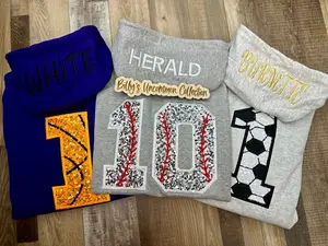 Embroidered Hood Sequins or No Sequins Number