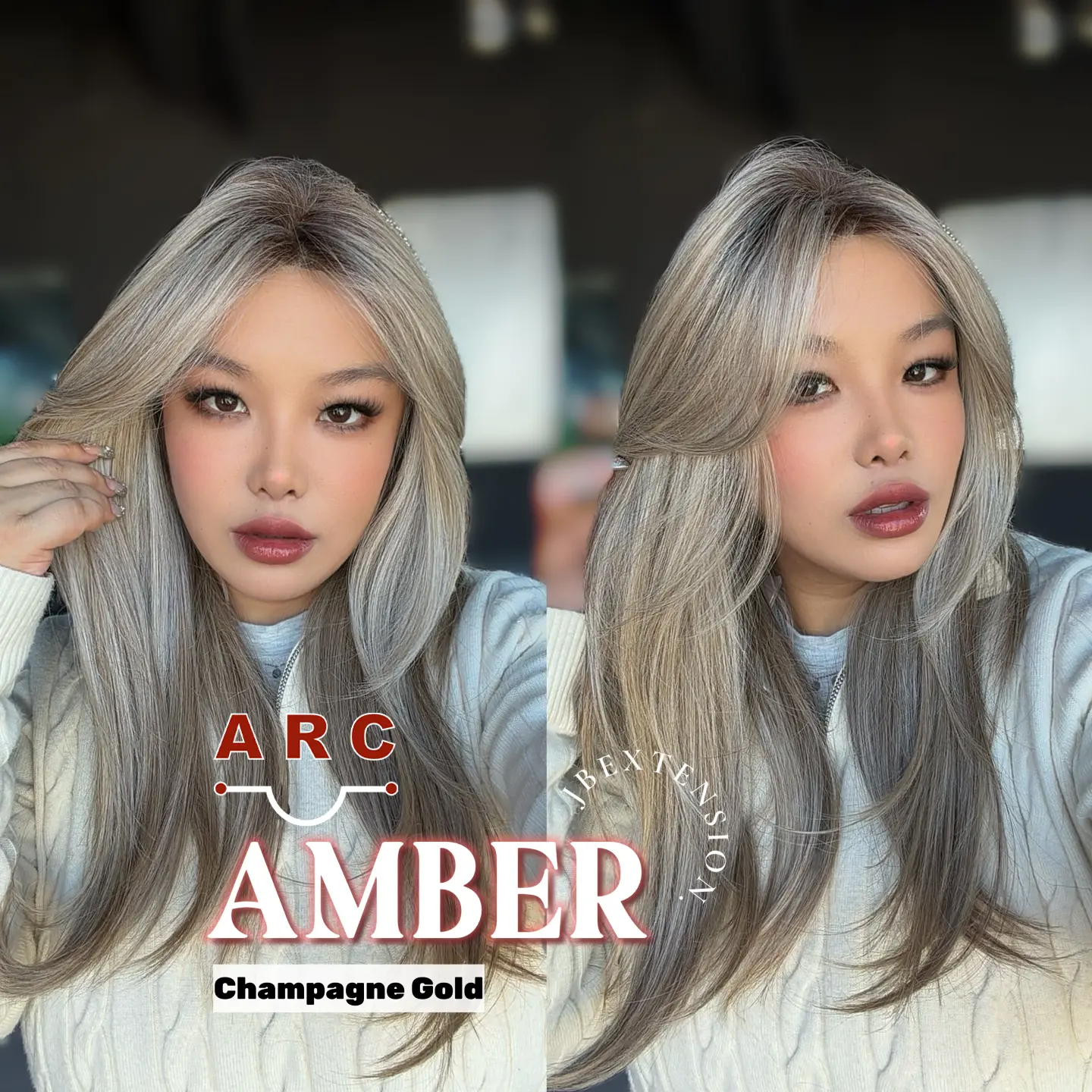 JBEXTENSION 21 Inches Straight Pre-Cut Arc Snowflake Lace Frontlace Glueless Wig AMBER【BENDY EAR TABS】