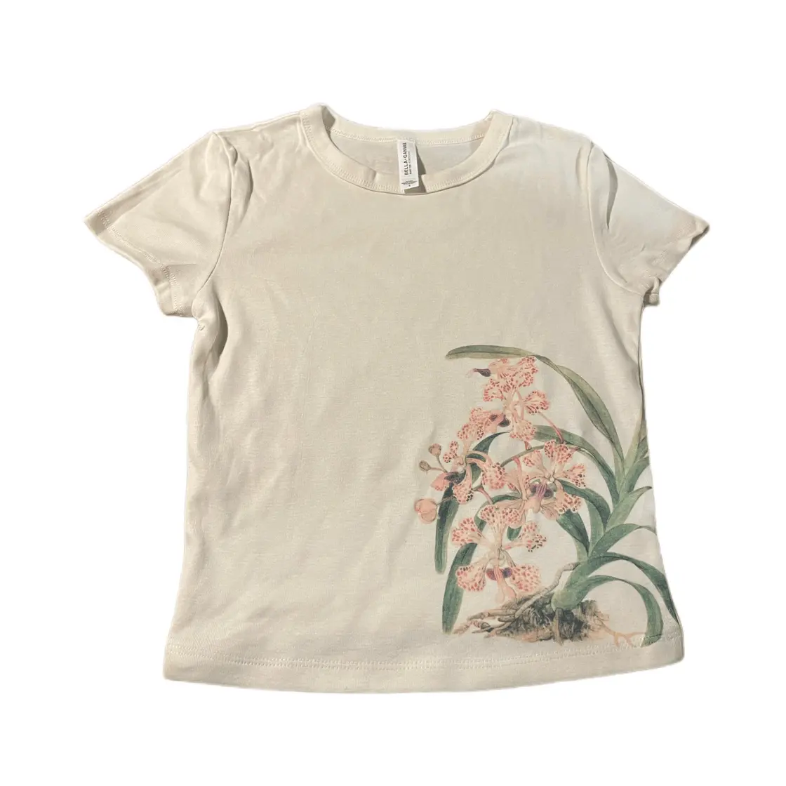 Printed Orchid Baby Tee! Pastel Tone Fitted Tee