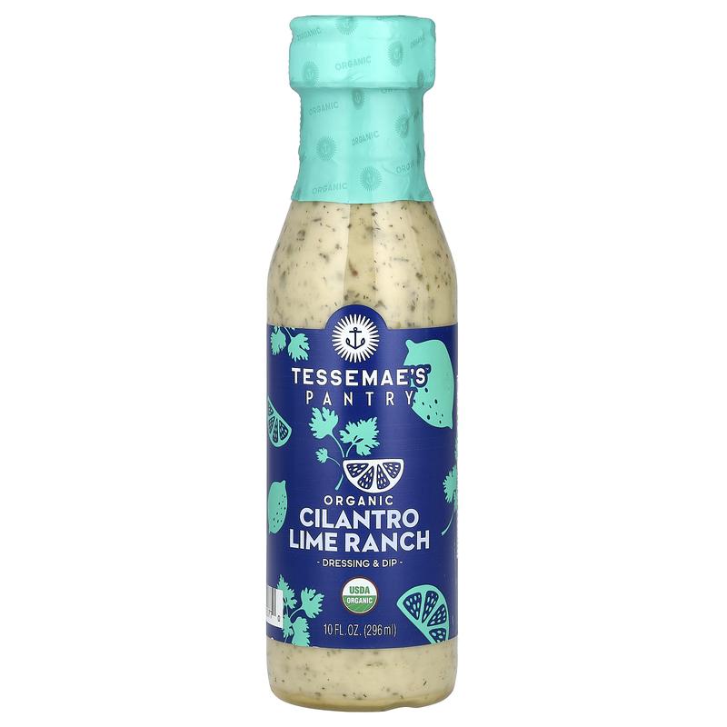 Tessemae's Pantry, Organic Dressing & Dip, Cilantro Lime Ranch, 10 fl oz (296 ml)