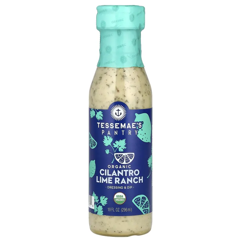 Tessemae's Pantry, Organic Dressing & Dip, Cilantro Lime Ranch, 10 fl oz (296 ml)