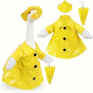 Cute Porch Goose Set, Waterproof Rain Suit, Fits 58.42cm Goose Statue, Summer Garden Cement Goose, Outdoor Patio Sculpture Art Equipment