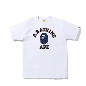 A Bathing Ape Bape White Graphic Tee Blue Camo