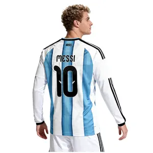 2526 Argentina Home Blue  White No. 10 Messi Long sleeve