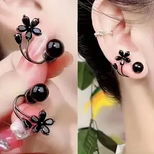 2pcs/4pcs/6pcs Vintage Black Hyacinth Stud Earrings, Four-Season Fashion Jewelry, Suitable for Women's Daily Wear or Vacation, Everyday Stud Earrings| Floral Earrings, Hyacinth Earrings
