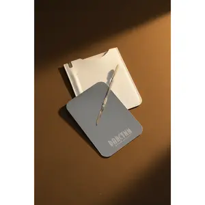 Stainless Steel Makeup Mixing Palette with Spatula and Faux Leather Pouch