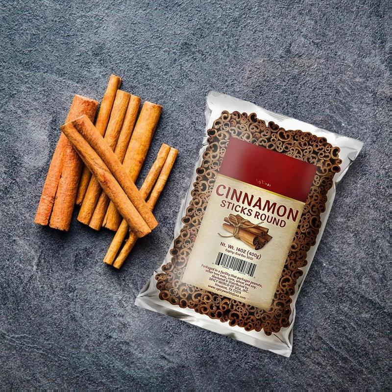 Spicy World Cinnamon Sticks 14 Oz Bag ~100 Sticks - Strong Aroma, Perfect for Baking, Cooking & Beverages - 3+ Inches Length - Cassia Saigon Cinnamon from Vietnam