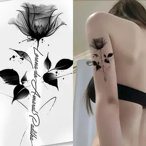 DesignMyTat Customizable Flower Tattoo Design, Waterproof Body Tattoo Sticker, Lasts 7-14 Days, Unisex Arm Roll-On Tattoo