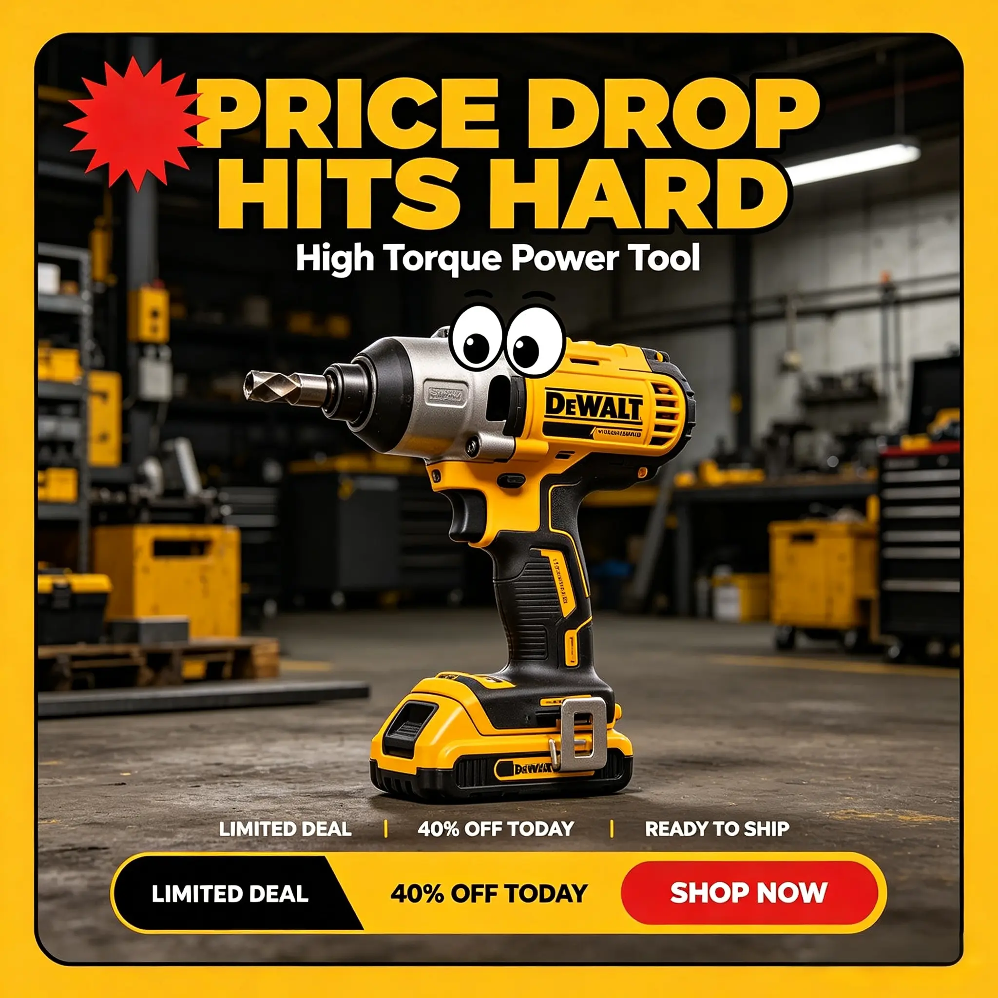 DeWalt DCF900 Max XR Brushless Impact Wrench - 20V Lithium Ion, 1/2" Anvil, High Torque Performance, Professional Grade, 1Battery 1Charger 1Toolkit, Batteries