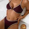 Women's Summer Set, Adjustable Strap Design, Low-Waist Triangle Swimsuit, Two-Piece Swimwear, Beach Bikinis, Bikini Outfits, Swimsuit Sets