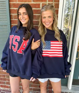 USA & Flag Mock Neck Sweatshirt