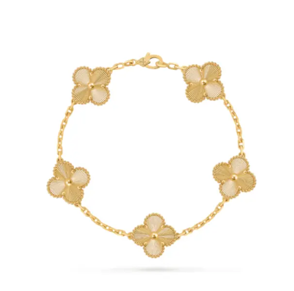 Pre-owned Van Cleef & Arpels Vintage Alhambra bracelet, 5 motifs 18K yellow gold