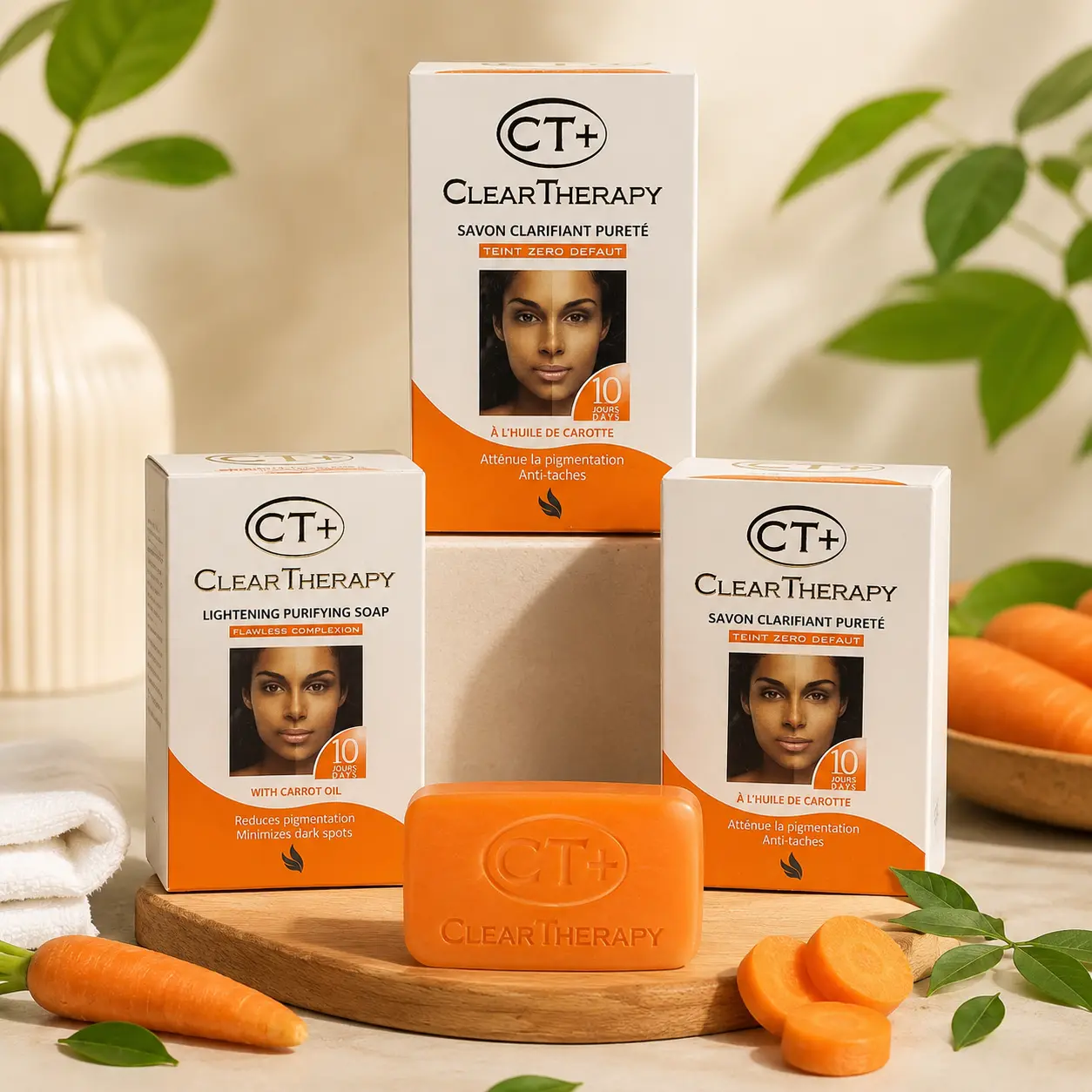 CT+ ClearTherapy Carrot Soap, Beauty & Personal Care Bath & Body Cleanser for Bath & Shower Use