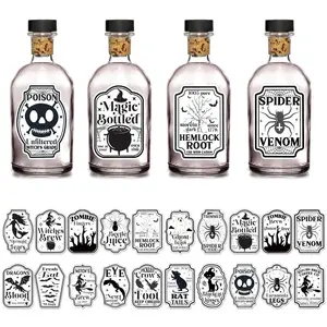 20 Halloween Horror Animal Stickers, Pharmacist Bottle Labels, Witch Potion Bottle Labels, Party Decor, Gifts, Photo Props