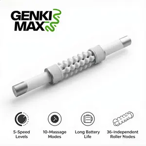 【GENKI MAX】5-Speed 2-Mode Electric Rolling Massager, Lymphatic Drainage Massager, Muscle Recovery Fascia Roller, Back Massage Roller, for Arms, Legs, Back, Feet, Relieves Lymphedema & Lipedema
