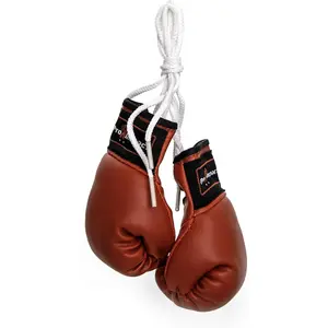 1 Pair Red Mini Boxing Gloves - Miniature Punching Gloves Hanging Decoration Souvenir Display for Home & Car Use